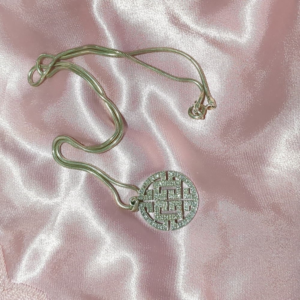 Sterling silver and diamond necklace